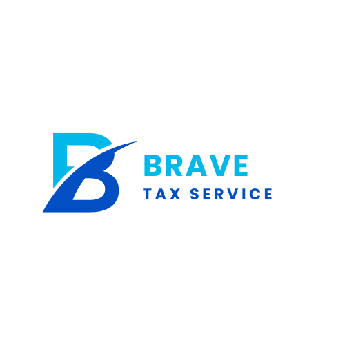 Brave Tax service logo blue on blue